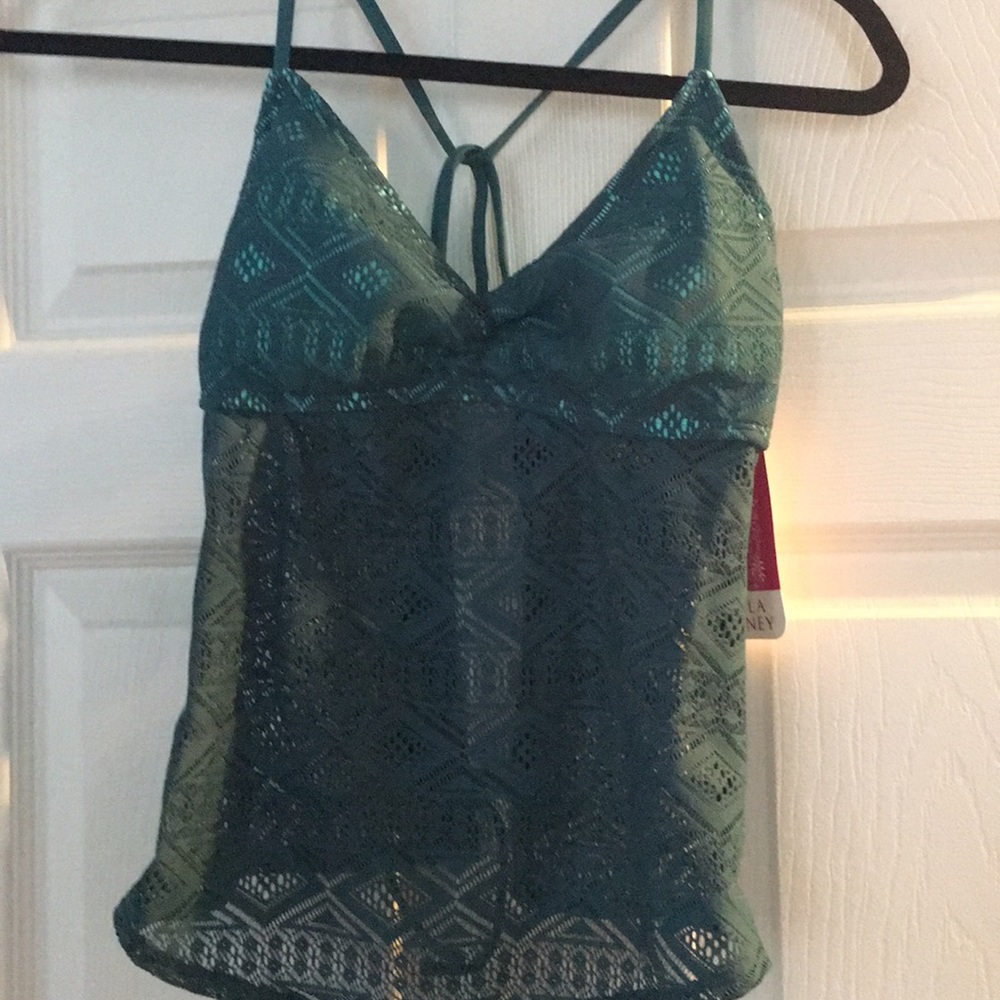 NEW. Tankini top. Open back with tie.